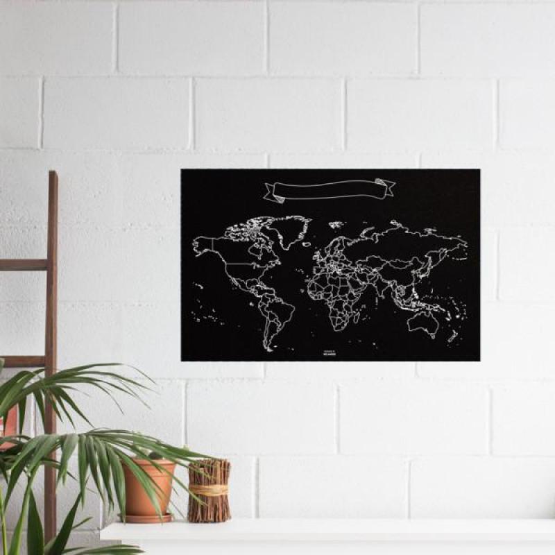 Carte du monde en ardoise