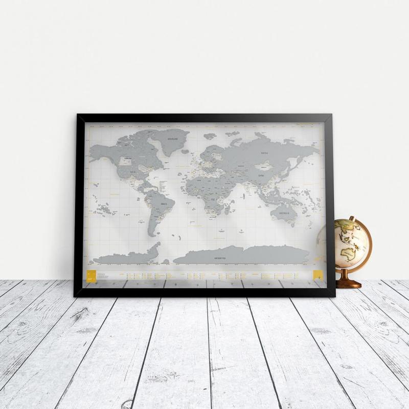Carte du monde transparente à gratter