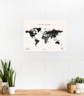 Carte du monde liège noir